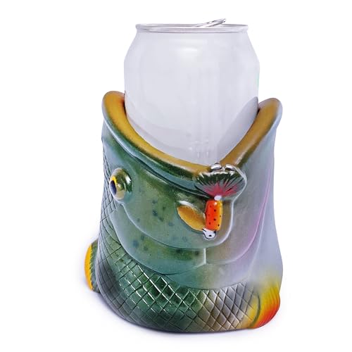 Rivers Edge Products Can Coozie, Insulated Foam Can Cooler, Fishing Coozy for 12 Oz Soda or Beer Cans, Giftable Drink Sleeve for Camping or Surfing, Bass