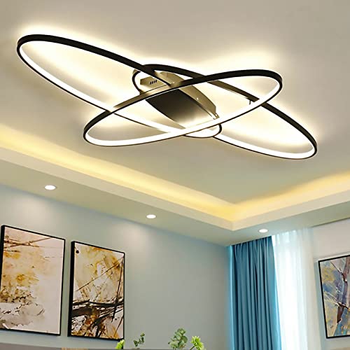 Plafonnier LED dimmable de 95cm avec télécommande pour salon