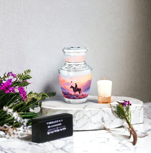 Image of Cowboys Urn Ashes Keepsake 3 Inch | Decorative Urns Keepsake Urn for Adult Human Burial Urns for Ashes