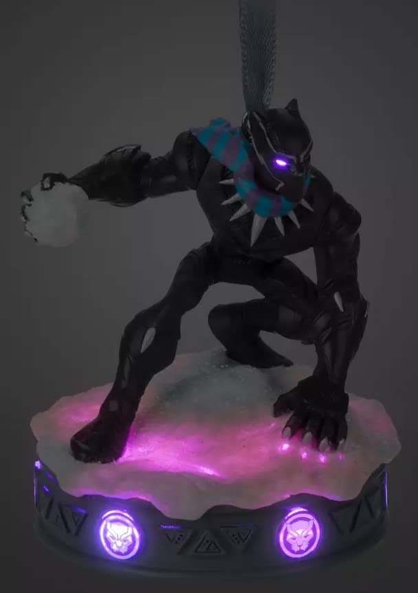Official Black Panther With Snowball Festive Light-Up Figurine/Hanging Ornament, Black Panther & Snowball - Image 4