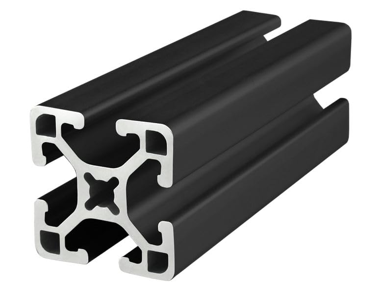 8020, 1515, 15 Series 1.5 Inch x 1.5 Inch T-Slotted Aluminum Extrusion DIY Extruded Linear Slot Bar Rail 80/20 (Light Smooth, Black Anodize, 36" Long)