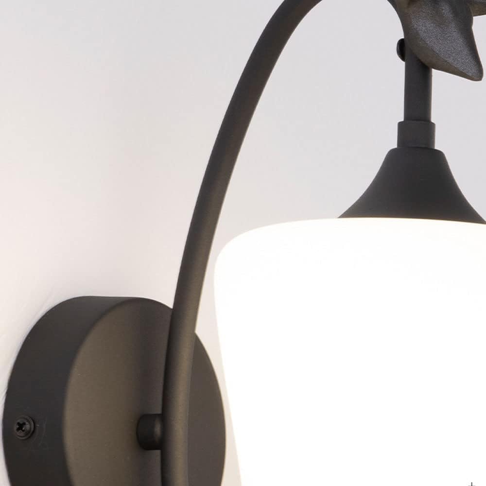 Aplique de Pared Interior Dorado de 1 luz con Pantalla de Vidrio, de Metal con Forma de asta, para Sala de Estar y Dormitorio
