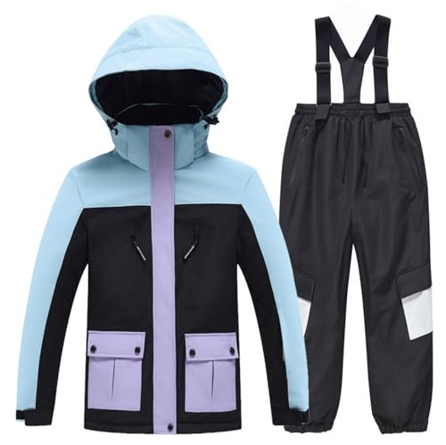 Girls Boy Ski Warm Winter Insulated Jacket and Pants Waterproof Windproof Snowsuit Snowboarding Coat