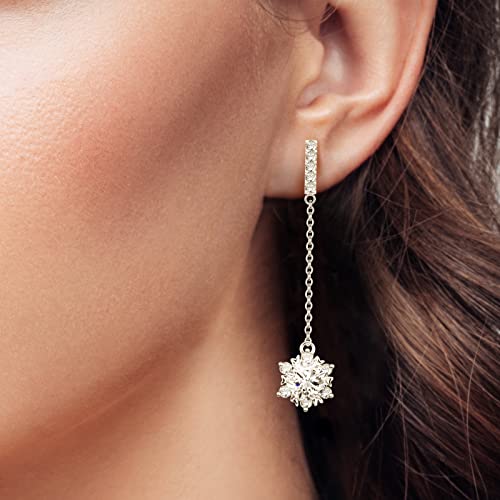 ABSOLUTE Moissanite Drop Earrings for Womens S925 Sterling Silver Linear Earrings Hypoallergenic Star Shape Dangle Earrings Studs for Women Birthday Gift With Certificate — view 6