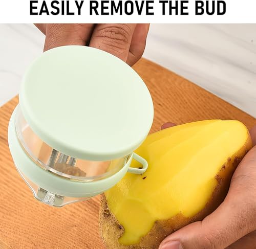 Image of Stainless Steel Julienne Vegetable Peeler Multi-Functional Fruit & Veggie Shredder Slicer and Grater for Potatoes, Carrots, Cucumbers (Peeler with Catcher)