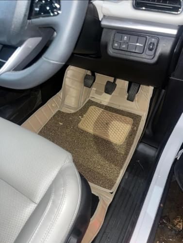 Image of 10D Premium Leatherette Car Foot Mat for Nissan xtrail 7seater 2024 onw| Luxurious & Elegant Look | 100% Waterproof and Dust Proof | Custom Fitted 10D Car Floor Tray Mat -Full Biege