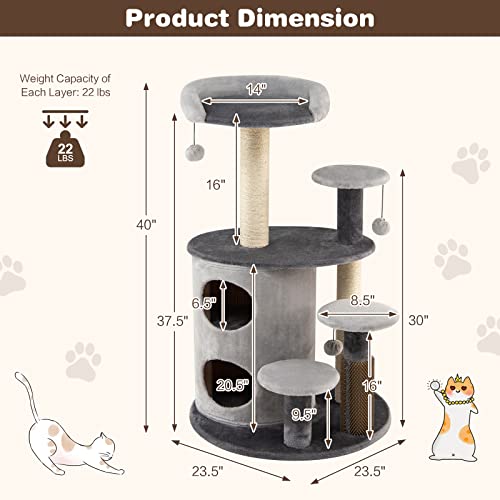 Rascador para gatos Tangkula de 40 pulgadas para interior miniatura 5