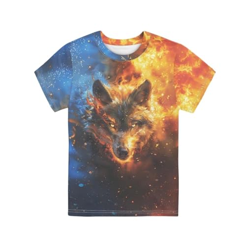 GIFTPUZZ Kids Crewneck Tees Shirts Casual Sport Pullover Tshirts Girls Boys Short Sleeve Tops Size 3-16 Years