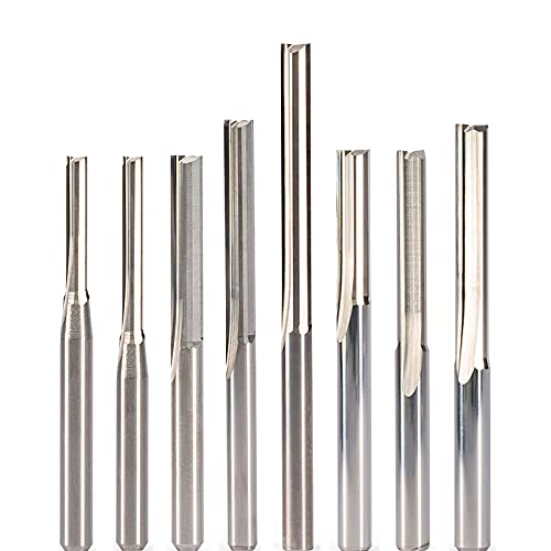 10pcs 3.175/4/5/6 mm Sección de la economía 1 mm 2 mm Cel 1 Cortador de Madera de Ranura Recta de 7 mm CNC Carburo sólido Dos Brocas de Doble Flauta CNC bits de enrutador (Size : 3.175x1.5x7)