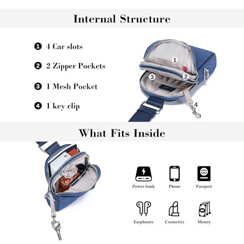 Image of Canvas Small Anti Theft Crossbody Bag with Zip Lock, Lightweight RFID Sling Bags Fanny Pack for Travel