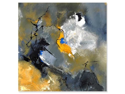 Hexoa Tableau Art Abstrait Nuances de Gris - Made in France - Tableau Verre Acrylique 50x50