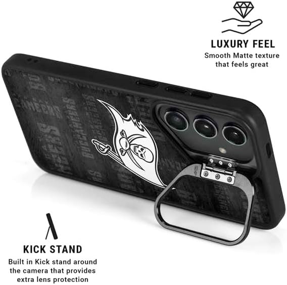 Skinit Kickstand Phone Case Compatible with Galaxy S25 Ultra - Officially Licensed NFL Tampa Bay Buccaneers Black & White Design