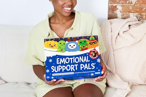 Image of Emotional Support Advent Calendar by Relatable, Includes Mini Plush Toys and Ornaments, Fun and Stocking Stuffer for Loved Ones of All Ages, Includes 24 Ornaments in Countdown Calendar