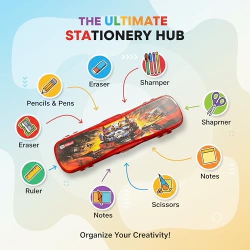 Image of Vikas' Robot Warrior Mini Pencil Box for Kids | Cartoon Transformer Theme | Small Size Pencil Case for Boys | Plastic Stationery Organizer Box (Pack of 1)