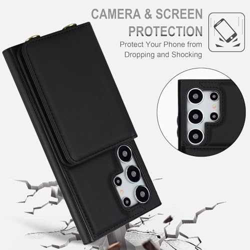 Étui Coque Samsung S24 Ultra Protège Écran Verre et Rangement RFID