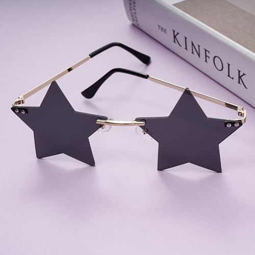 Rimless Star Shape Sunglasses Personality Star Sun Glasses for Women Men Party Glasses Pentagram Eyewear4