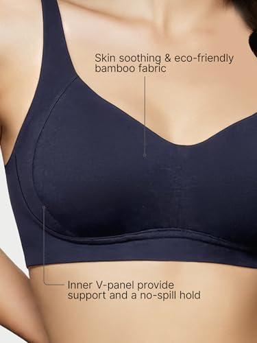 Image of Enamor Bamboo Cotton A077, Side Support, Everyday Women's T-Shirt Bra - 3X Softer, 4X More Absorbent, Antimicrobial, Padded, Wirefree, Full Coverage