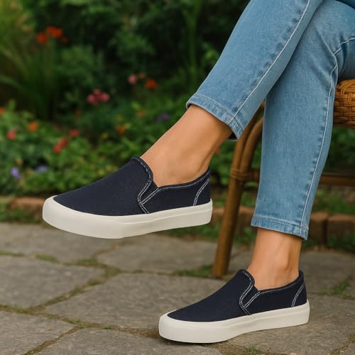 CUSHIONAIRE Fulton Womens Slip On Sneakers, Lightweight Comfortable Casual Sneakers for Women with Memory Foam4