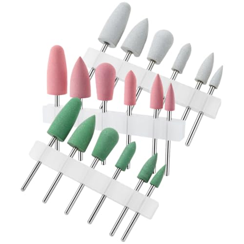 Brocas para uñas de acero inoxidable y silicona, juego de 18 piezas de salón