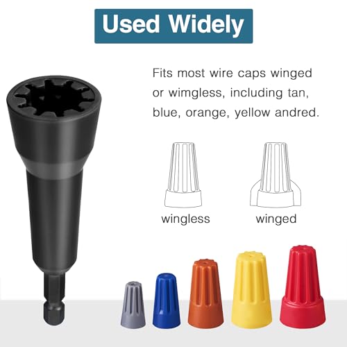 Image of Wire Nut Twister and Twisting Tool - 1 /4 inch Chuck, Spin Twist Wire Connector Socket,Wire Stripping and Twisting Tool,Wire Nut Twiter for Drill