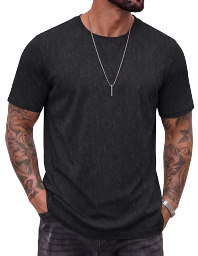 COOFANDY Mens 100% Cotton T Shirt Short Sleeve Crew Neck T-Shirt
