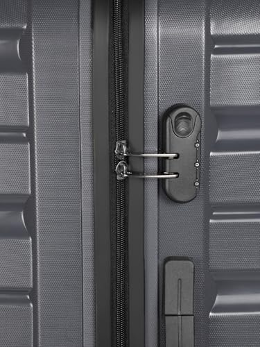 Image of Teakwood 76 CM Unisex Trolley Bag for Travel, Hard Cabin Trolley Large Travel Suitcase Bag, Lock System 360 Degree 8 Rotating Wheels (76 CM, Dark Grey)