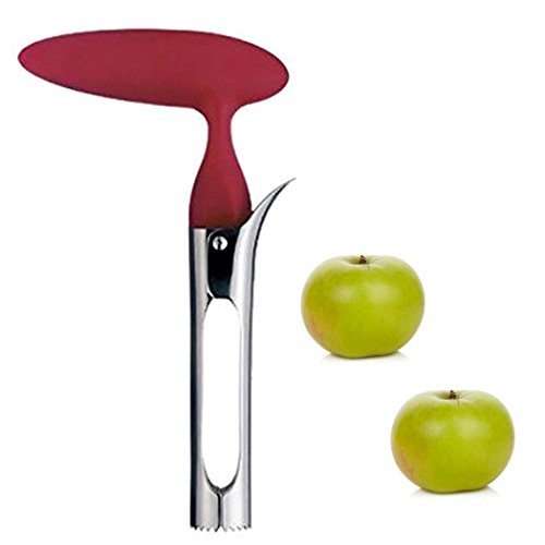 Xubox Apple Corer, Good Grips Food Grade Stainless Steel Apple Core Remover with Sharp Serrated