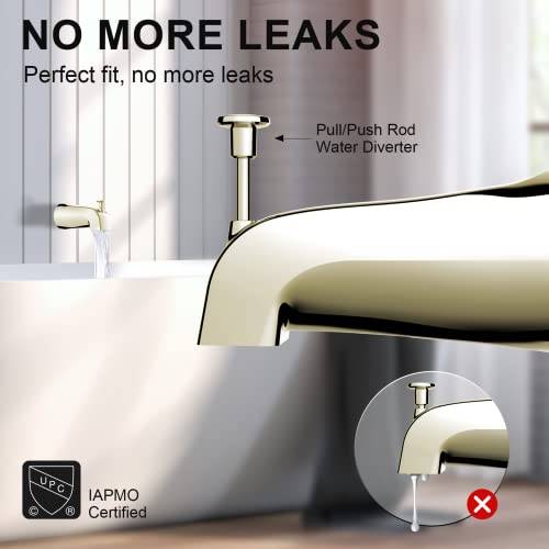 Gold Hao The Bathroom Tub Spout With Diverter 5 Inches - Slip-On Bath Tub Spout 5/8" Slip Fit Connection (Brushed Nickel) #TOP5