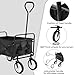 Bollerwagen Transportwagen Faltbar Handwagen mit Seitentasche, 98L/80KG Belastbar Strandwagen Klappbar, All Terrain Gartenwagen, für Einkaufen, Camping, Strand, Transport, Outdoor (Schwarz)