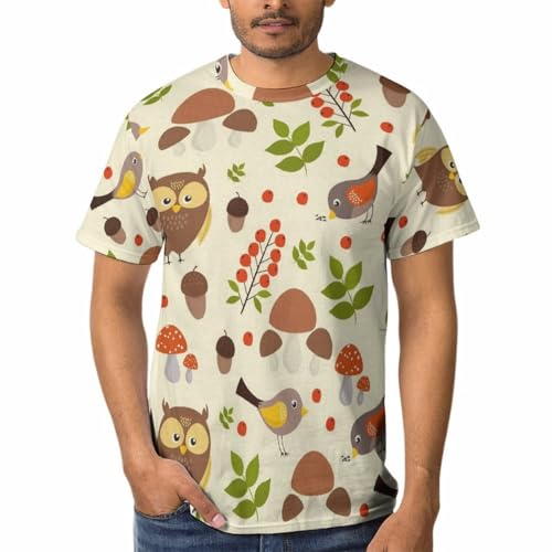 Chemise tshirt oiseau et hibou homme en maille douce supérieure