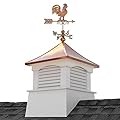 30" Square Coventry Vinyl Cupola with Rooster Weathervane by Good Directions