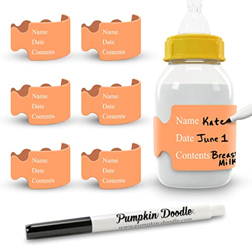 Image of Pumpkin Doodle The Original Write and Reuse Baby Bottle Labels for Daycare