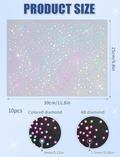 Strass thermocollants AB classiques à reflets pailletés pour customisation textile haut de gamme