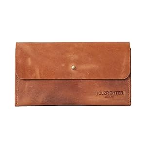 HOLZRICHTER Berlin Geldbörse Groß – Hochwertiges Damen-Portemonnai – Handgefertigt aus Premium-Leder – Braun