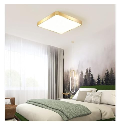 Plafonnier doré brossé LED au design moderne et profil bas - 5