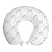 ABAKUHAUS En Blanco y Negro Cojín de Viaje para Soporte de Cuello, Notas Musicales, Viajes Siestas Leer Mirar TV, 30x30 cm, Gris carbón