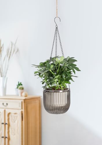 Calvalor 16.5 cm Set of 2 Hanging Plants Pot Hanging Flower Pots Outdoor Hanging Basket Outdoor Hanging Basket Hanging Indoor Hanging Pot for Plants Hanging Flower Pot Hanging Flower Pots Hanging - Image 2
