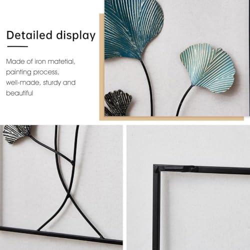 Image of SHREE 'O' GREEN TECH - Handcrafted Metal Golden Abstract Leaf Frame Wall Art Sculpture Large Multicolor Decorative Wall Hanging for Home, Living Room, Drawing Room & Bedroom Decor (Size 12x18 Inch)