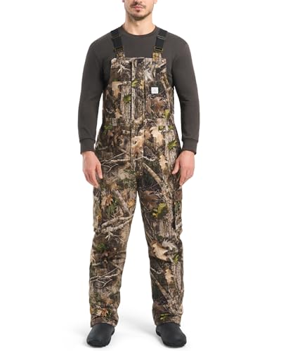 HISEA Insulated Camo Overalls for Men, Winter Water Resistant Hunting Bib Overalls with Pockets for Cold Weather