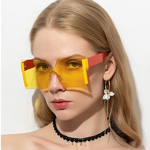 GOKOTTAWA Novos óculos de sol quadrados grandes para mulheres, armação de policarbonato multicolorid