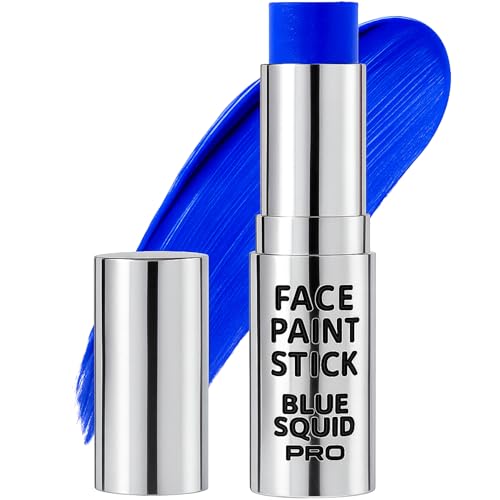 Blue Squid PRO Blue Face Paint Stick - Waterproof Blue Body Paint for Skin Adults & Kids Eye Black Baseball Eyeblack Softball - Hypoallergenic Twist-Up Non-Toxic Makeup Stick for Cosplay Sports SFX