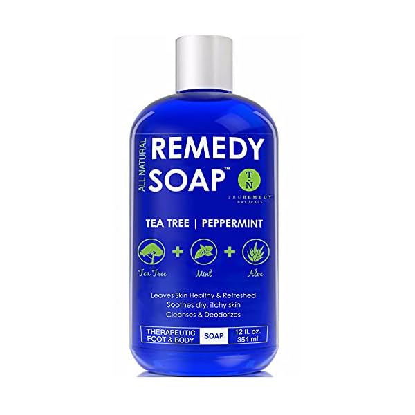 Remedy-Soap-Tea-Tree-Oil-Body-Wash-Helps-Body-Odor-Athletes-Foot-Jock-Itch-Ringworm-Yeast-Infections-Skin-Irritations-Shower-Gel-for-WomenMen-Natural-Mint-Aloe-Skin-Cleanser-12-Oz Truremedy Naturals Remedy Tea Tree Oil Body Wash - Body Wash That Helps Body Odor, Ringworm, & Skin Irritations - Tea Tree Soap Body Wash (1 pk, 12 oz)