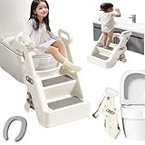 補助便座 子供 折りたたみ可能 多機能2in1トイレ 踏み台 7cmの高さ調整 おまる 防滑設計 TPE滑り止めパッド 柔らかい PUシート おまる トイレトレーニング 男の子/女の子対応 ステップ付き 強力な安定性 6ヶ月～10歳向け 尿がしぶき防止 省スペース 組み立て簡単 旅行 自宅トイレとの適合率98%以上(灰色)