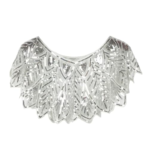 SEADEAR Womens Vintage Shawl, Lace Sequin Cloak for Banquet, 1920s Shawl Wraps for Dress Party, Bridal Cloak for Wedding