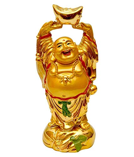 J N K M Resin Laughing Buddha Happy Man Good Lucky Feng Shui Vastu Idols ( Standard )