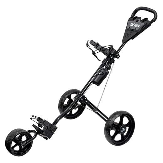LONGRIDGE Tri Cart - Carrito de Golf de 3 Ruedas Negro Negro
