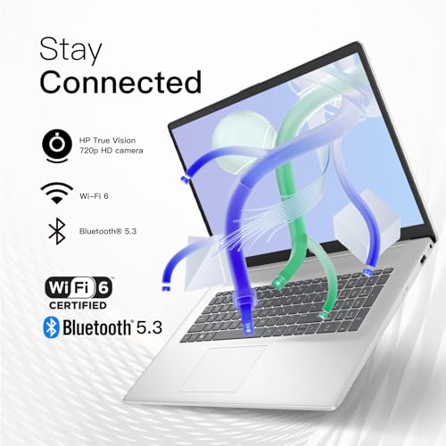 Image of HP 17 Laptop Computer for Business and Students, Office Lifetime, 17.3 inch HD+ Display, Intel 10-Core i5-1334U, Fingerprint, Backlit KB, Win11 Pro, External DVD Drive, Numeric Keypad (64GB RAM | 2TB SSD)