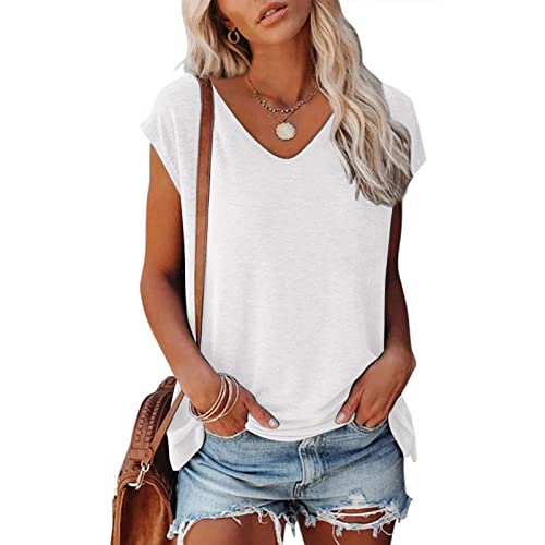 Laonajkd Blusa de Mujer Verano 2023 Sin Mangas Camisa Suelta Casual Mujer Shirts Camiseta Playa Vacaciones Camiseta Running Mujer Camiseta Mujer Deporte Tallas Grandes