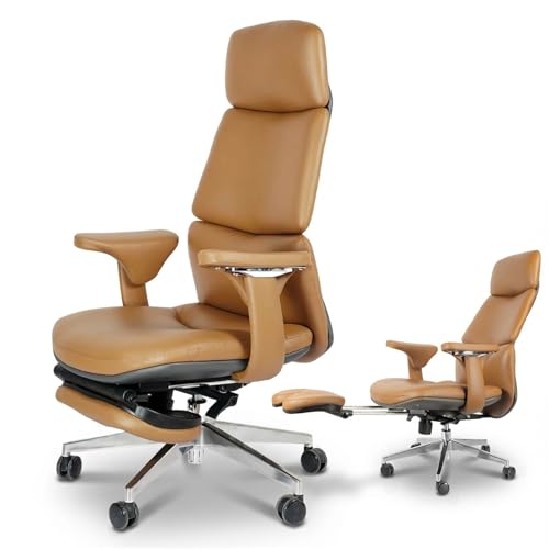 FurniBaron Ergonomic Genuine Leather Chair