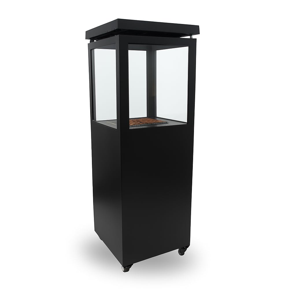 Utevarme Camino a gas per terrazza 6,5 kW 40 x 28 x 132 cm Acciaio stufa a gas nero